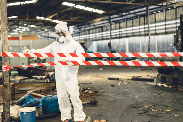 Professional Sewage Cleanup technician working in Farmersville, OH